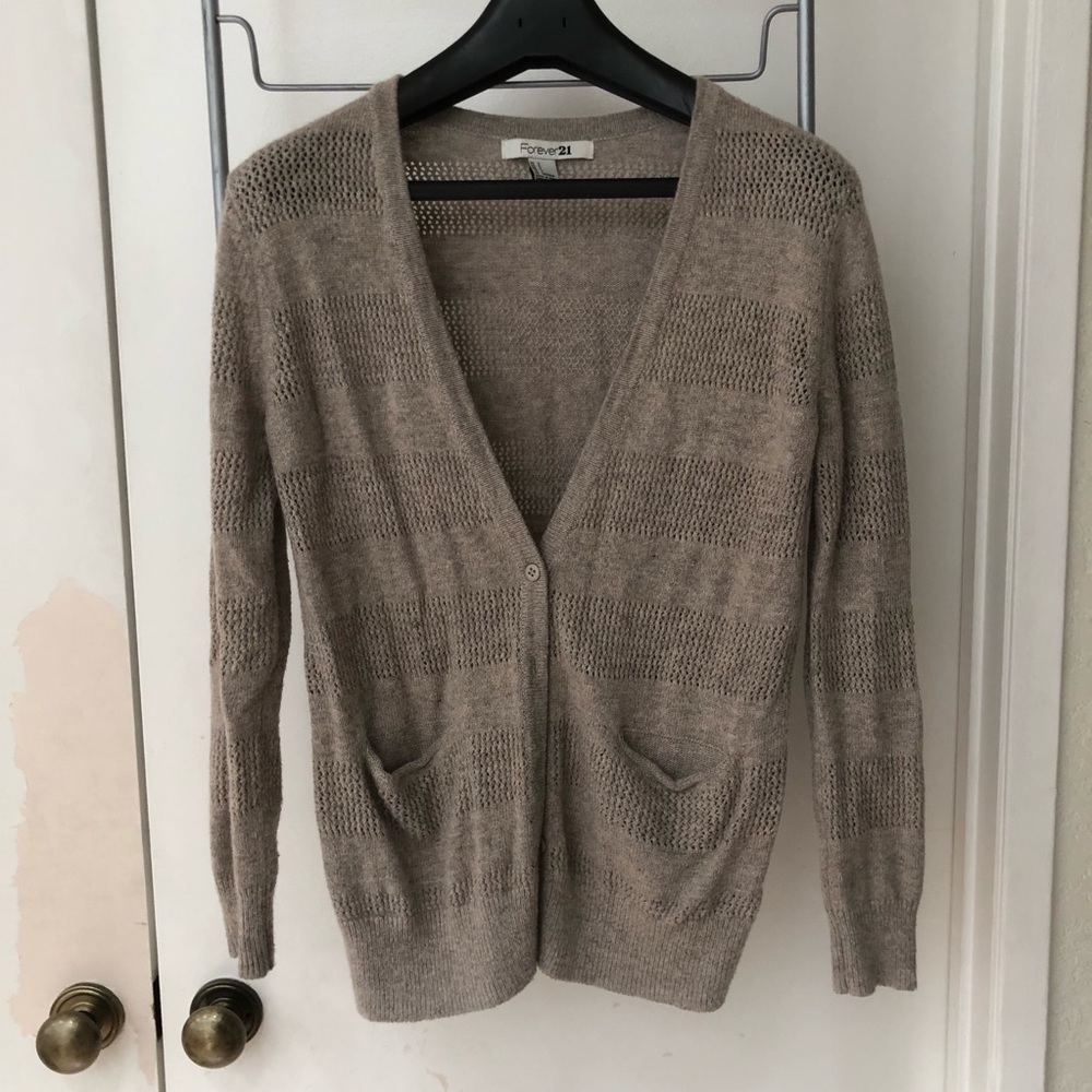 Comfy Taupe Forever 21 Cardigan